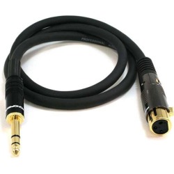 Monoprice 3ft Premier Series XLR Female to 1/4in TRS Male Cable, 16AWG (Gold Plated)