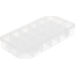 Unique Bargains Household Jewelry Craft Tools Plastic Adjustable Storage Divider Case Box Clear