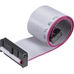 IDC Wire Flat Ribbon Cable FC/FC Connector A-type 24Pins 2.54mm Pitch 30cm Length Gray