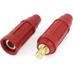 Unique Bargains DKL-50 200-315A 35mm2 Welding Cable Quick Fitting Soldering M-F Connector Red