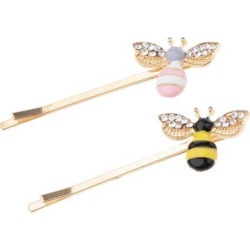 2pcs Women Honeybee Crystal Rhinestone Hair Clip Hairpin Barrette Headwear