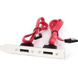 Unique Bargains Double External eSATA to Double Internal SATA 7 Pin F/F Lead PCI Bracket Slot