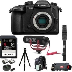 Panasonic GH5 Lumix 4K Mirrorless Camera (Body Only) with Rode VideoMic Bundle