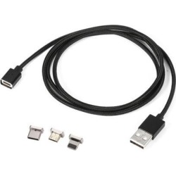 3 in 1 Micro USB & Type-C & for iPhone Plug Magnetic Charge Cable Fast Charger