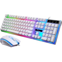 ZGB G21 1600 DPI Professional Wired Colorful Backlight Mechanical Feel Suspension Keyboard + Optical Mouse Kit for Laptop, PC
