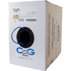 C2G 56019 Cat6 Bulk Unshielded (UTP) Ethernet Network Cable with Solid Conductors - Plenum CMP-Rated, Blue, 1000 Feet (Made in The USA)