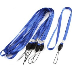 Unique Bargains 7Pcs Nylon Cell Phone Camera ID Card Neck Strap Lanyard Blue 48cm