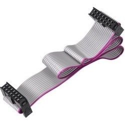 IDC Wire Flat Ribbon Cable FC/FC Connector A-type 14Pins 2.54mm Pitch 30cm Length Gray