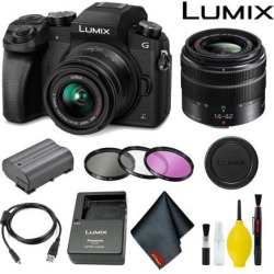 Panasonic Lumix DMC-G7 Mirrorless Micro Four Thirds Digital Camera with 14-42mm Lens Basic Bundle
