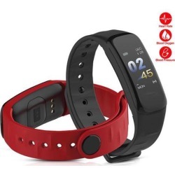Smart Bracelet Color-screen Fitness Tracker Blood Pressure Heart Rate Monitor Sleep Tracker Wristband for Android IOS black