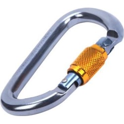 28KN Aluminum Outdoor Rock Climbing Rappelling Screw Lock Carabiner Grey