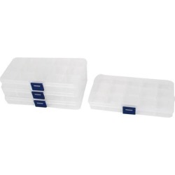 Unique Bargains Plastic Fishing Lure Bait Storage Tackle Box Case Organizer Container Clear 4PCS