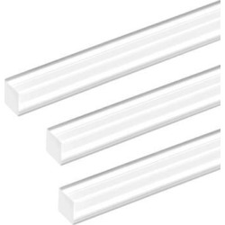8mmx8mmx20inch Acrylic Rod Square Clear Acrylic Plastic Rod Solid PMMA Bar 3pcs