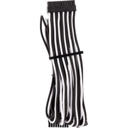 Corsair CP-8920234 2 ft. Premium Individually Sleeved ATX 24-Pin Cable Type 4 Gen 4 - Black/White