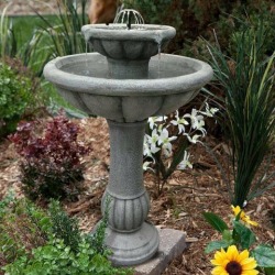 Smart Solar Scallop 2 Tier Solar on Demand Fountain, Grey