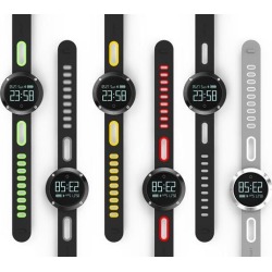 DM58 0.95 Inch Round Display Screen Smart Bracelet Heart Rate Monitor Sport Wristband Fitness Tracker Smartband 0.95 Black and gray
