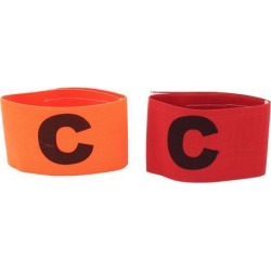 Unique Bargains 3 Pcs Orange Red Elastic Football Soccer Captain Armband with Letter C Printed