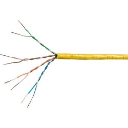 Monoprice Cat6 Ethernet Bulk Cable - 1000 feet - Yellow Stranded 550Mhz UTP Pure Bare Copper Wire 28AWG - SlimRun Series