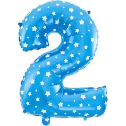 16' Blue Foil Number 2 Shape Balloon Helium Party Birthday Wedding Decor