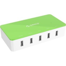Orico Electrical 5 Port Desktop USB Charger ( with 2 Prong Power Cord ) All-in-One Charger 30W power output for Tablet iPhone 7/ 6s/ Plus/, iPad Air,