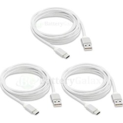3X Micro USB 10FT Braided USB A to B Charger Data Cable Cord (U2A1-MCB-01SLV)