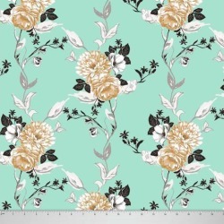 Soimoi 60 GSM Floral Printed 58 Inches Wide Dressmaking Cotton Fabric For Sewing By The Meter - Sea Green