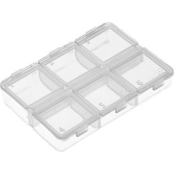 Plastic 6 Compartments Pill Tablet Medicine Storage Case Box Holder Clear