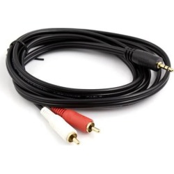 Unique Bargains 1.8M 6Ft Length 3.5mm Stereo Plug Male to 2 RCA Male Audio Jack Extension Cable