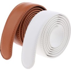 2 Pieces Men Leather Replacement Belt Double Stitch Classic Design Belt 35mm