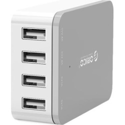 ORICO CSI-4U 20W 4-Port Family-sized Desktop USB Charger with 2 Prong Power Cord for iPhone 6 6 Plus 5 5C 5S, iPad Air Mini, Galaxy S4 S5, Note 2 3,