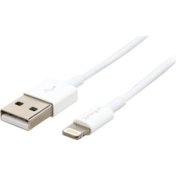 StarTech.com USBLT1MWS 1m 3ft White Apple 8-pin Slim Lightning to USB Cable for iPhone iPod iPad - Thin Apple Lightning to USB Charger / Sync Cable