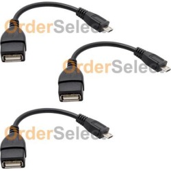 3 NEW USB Micro B to A Adapter OTG Cable for Phone Samsung Galaxy Note 1 2 3 4 5
