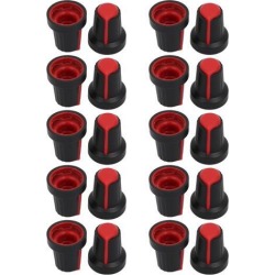 20Pcs 14.6mm x 17mm Plastic Potentiometer Volume Control Rotary Knob Cap Red