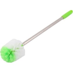 Home Office Stainless Steel Handle Round Bristle Head Toilet Brush Clean Tool
