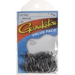 Gamakatsu 18413-25 Live Bait Hook Nsb 3/0 Fishing Hook