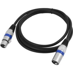 Unique Bargains Microphone Mixer XLR Male to Female 3 Way Jack Audio Cable Blue 2 Meter