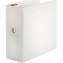 Treated Binder Clearvue Locking Slant-D Ring Binder, 5' Cap, 11 X 8 1/2, White