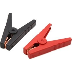 Pair 85A Car Battery Insulated Positive Negative Electrode Alligator Clip