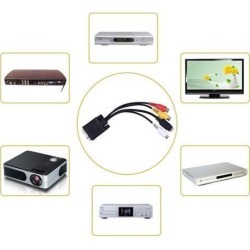 VGA SVGA to S-Video 3RCA AV TV Out Cable Adapter Converter PC Laptop Computer