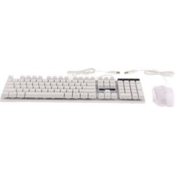 Wired USB Computer Mechanical Feel Backlit Keyboard And Mouse Set white