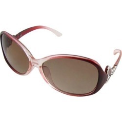 Clear Wine Color Sunglasses w Butterfly Decor on Arms
