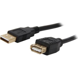 Rosewill RCAB-11006 USB2.0 A Male to A Female Extension Cable, Gold Plated, Black
