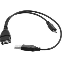 Micro USB Male to USB Female Host OTG Cable Black for Phones PC Tablets