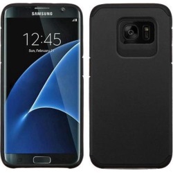 For Samsung GALAXY S7 EDGE Slim Hybrid Rubber Hard Protective Case Cover Black