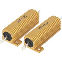 2 Pcs 50W Power Screw Tabs Mounted Aluminium Resistance Resistors