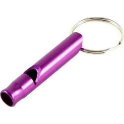 Outdoor Hiking Safety Survival Pet Training Whistle Keyring Key Chain Purple