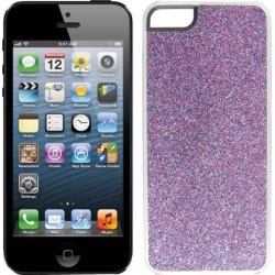 Unique Bargains Glittery Shiny Purple Plastic Hard Back Case for iPhone 5 5G 5th