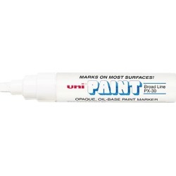 Sanford 63743 uni-Paint Marker, Broad Tip, White