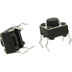 100 x Momentary Tact Tactile Push Button Switch 4 Pin DIP Through Hole 6x6x5mm