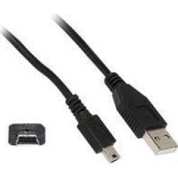 Cable Wholesale USB Type A Male / Mini-B Male Cable 5 Pin Black 1.5 ft